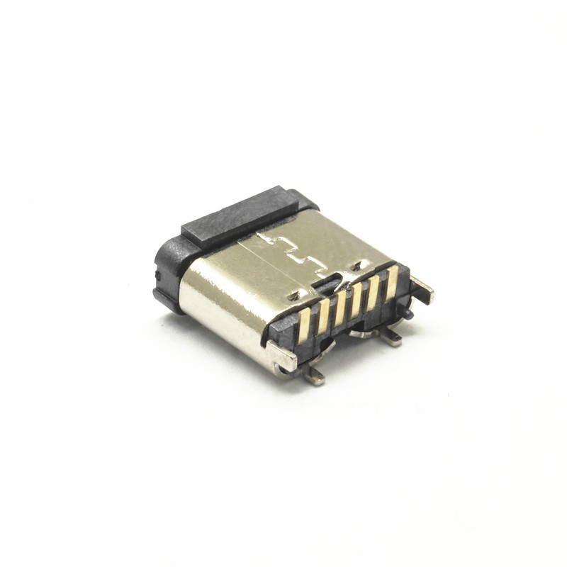 SMD type-C female 6pin four pin plug